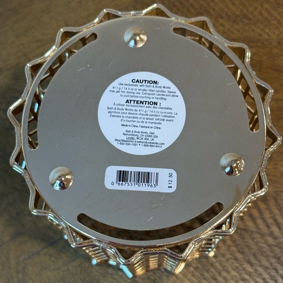 Bath & Body Works Geometric Gold Candle Holder 3 Wick Sleeve - Picture 4 of 4